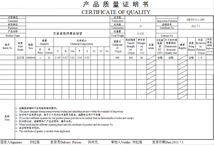 <a href=http://www.m.yikejingrui.cn target=_blank class=infotextkey>螺旋焊接鋼管</a>材質單